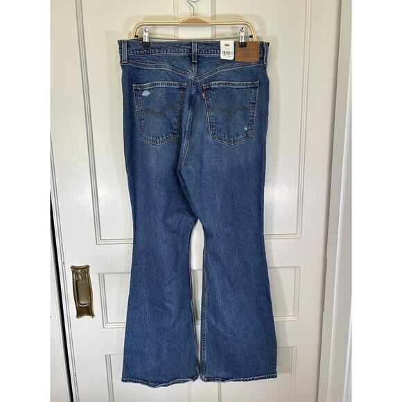 Levi's Women's 70s High Rise Flare Distressed Medium Wash Jeans Size 33 NWT - Picture 2 of 14